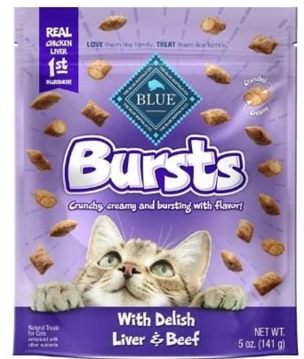 Blue Buffalo Bursts Liver and Beef Soft and Chewy Cat Treats - 5 Oz - 6 Pack
