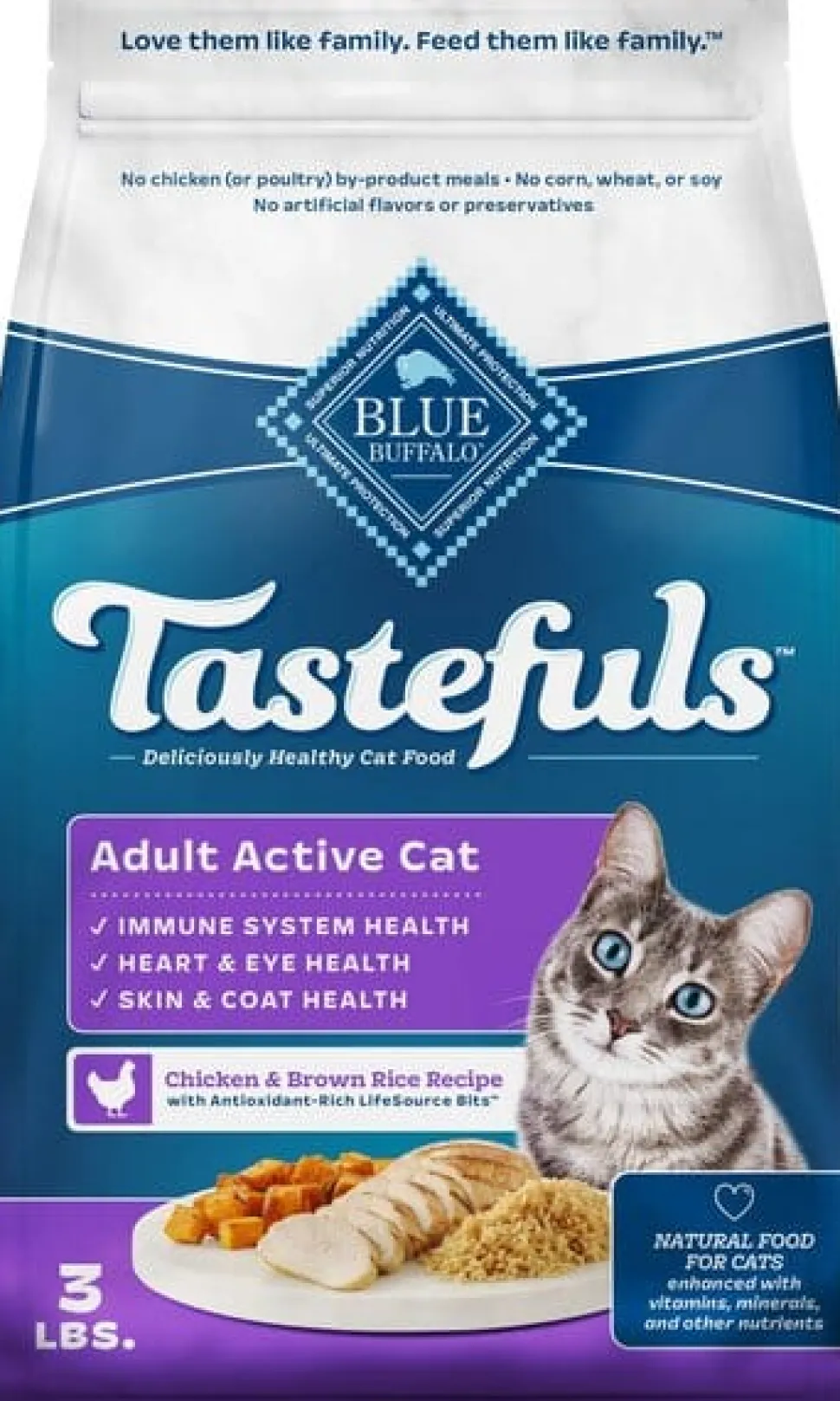 Blue Buffalo Chicken and Brown Rice Adult Dry Cat Food - 3 Lbs