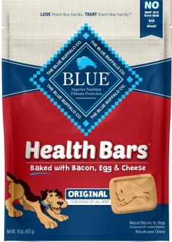 Blue Buffalo Health Bars Eggs Bacon and Cheese Dog Biscuits Treats - 16 Oz