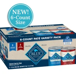 Blue Buffalo Homestyle Recipe Adult Chicken and Beef Pate with Whole Grains Variety Pack Canned Dog Food -12.5 Oz - 6 Count