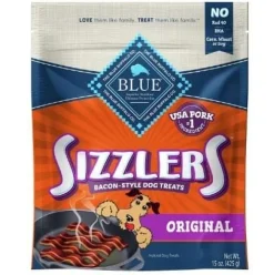 Blue Buffalo Sizzlers Natural Bacon-Style Pork Soft Moist Dog Treats - 15 Oz