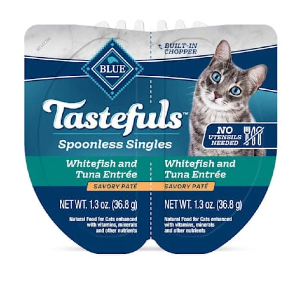 Blue Buffalo Tasteful Spoonless Singles Adult Fish Pate Wet Cat Food - 2.6 Oz - 10 Trays