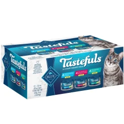 Blue Buffalo Tastefuls Natural Flaked Variety Pack Tuna, Chicken and Fish & Shrimp Entrees in Gravy Wet Cat Food