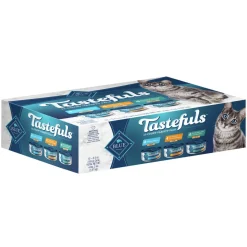 Blue Buffalo Tastefuls Natural Pate Variety Pack Chicken, Turkey, Chicken & Ocean Fish, Tuna Entrees Wet Cat Food