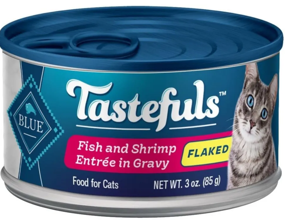 Blue Buffalo Tastefuls Natural Flaked Fish & Shrimp Entree in Gravy Wet Cat Food