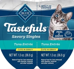 Blue Buffalo Tastefuls Savory Singles Tuna Entrée in Gravy Wet Cat Food - 2.6 Oz - 10 Trays