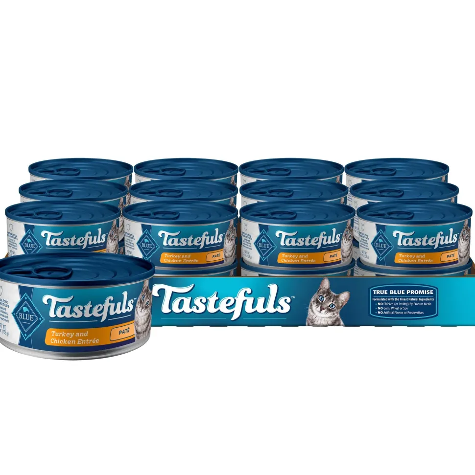 Blue Buffalo Tastefuls Turkey and Chicken Pate Entrée Canned Cat Food - 5.5 Oz - Case of 12
