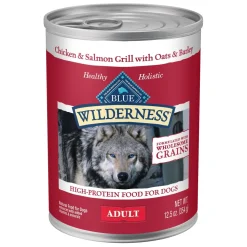 Blue Buffalo Wild Salmon and Chicken with Grains Canned Dog Food - 12.5 Oz - Case of 12
