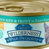 Blue Buffalo Wilderness Adult High-Protein Grain-Free Flaked Chicken and Trout Wet Cat Food - 5.5 Oz - Case of 24