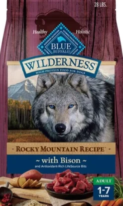 Blue Buffalo Wilderness Adult High-Protein Bison with Grains Dry Dog Food - 28 Lbs