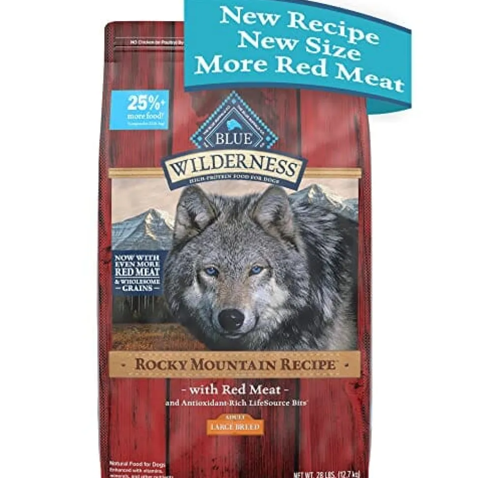 Blue Buffalo Wilderness Adult Large-Breed High-Protein Rocky Mountain Red Meat Recipe Dry Dog Food - 28 Lbs