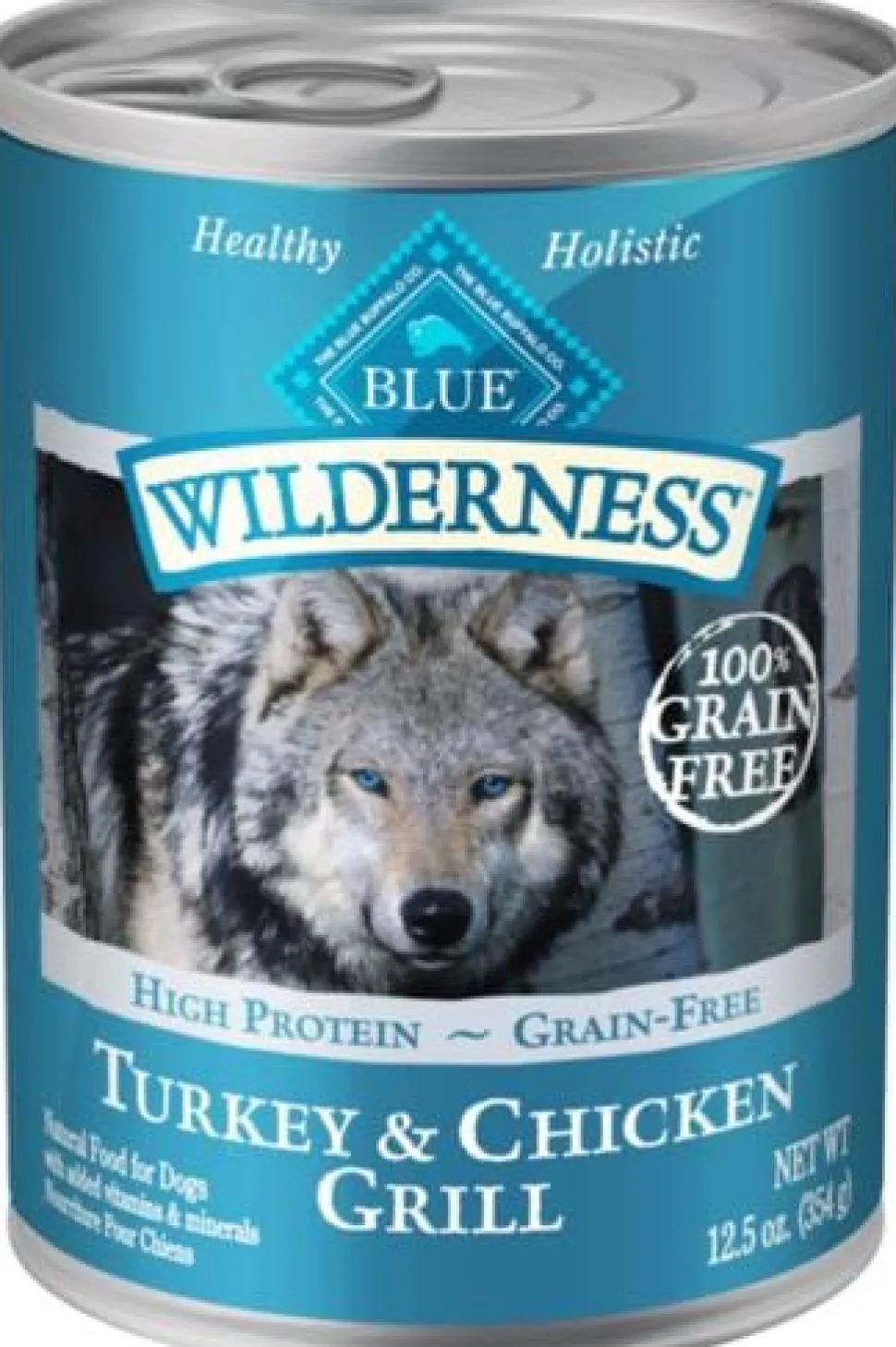 Blue Buffalo Wilderness Adult High-Protein Grain-Free Grilled Turkey and Chicken Canned Dog Food - 12.5 Oz - Case of 12