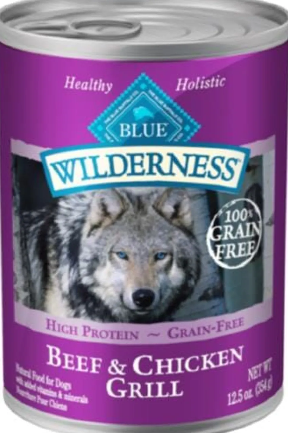 Blue Buffalo Wilderness Adult High-Protein Grilled Beef and Chicken Canned Dog Food - 12.5 Oz - Case of 12