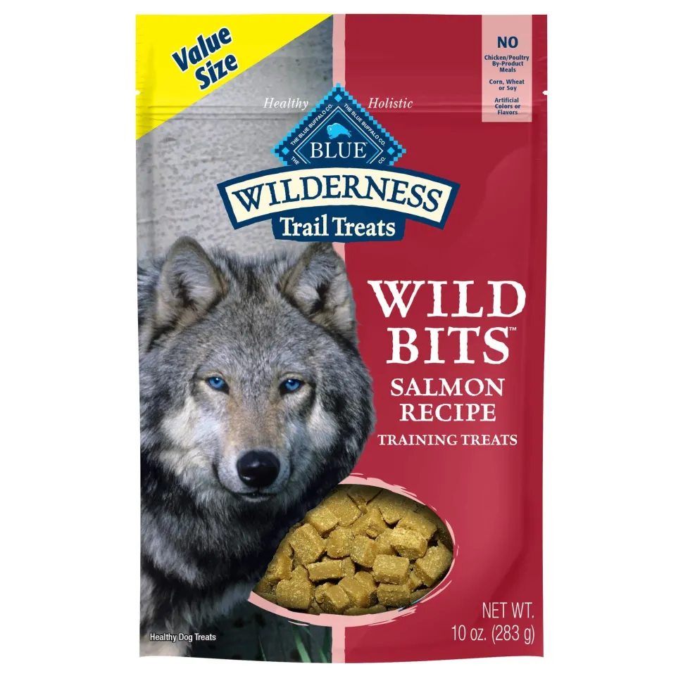Blue Buffalo Wilderness Bits Trail Treats Grain-Free High-Protein Soft-Moist Salmon Dog Treats - 10 Oz