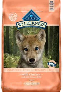 Blue Buffalo Wilderness Grain Free Chicken High Protein Recipe Large Breed Puppy Dry Dog Food