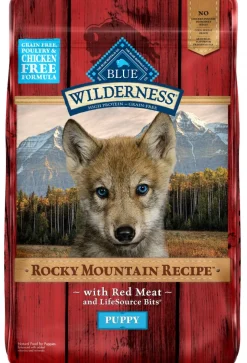 Blue Buffalo Wilderness Rocky Mountain Grain Free Natural Red Meat High Protein Recipe Puppy Dry Dog Food