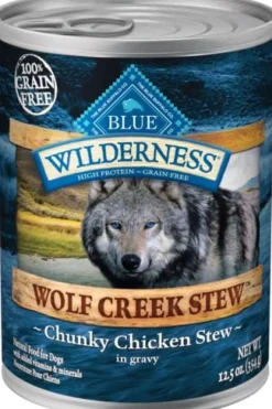 Blue Buffalo Wilderness Wolf Creek Stew Chunky Chicken Canned Dog Food - 12.5 Oz - Case of 12