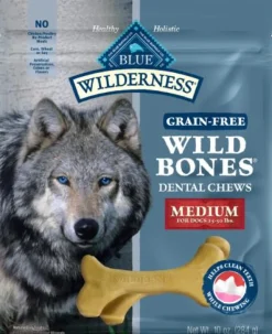 Blue Buffalo Wilderness Wild Bone Crunchy Dog Biscuit Treats - Regular - 10 Oz