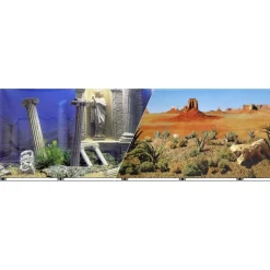 Blue Ribbon Vibransea Double Sided Background Desertunderwater Atlantis Tank Accessory