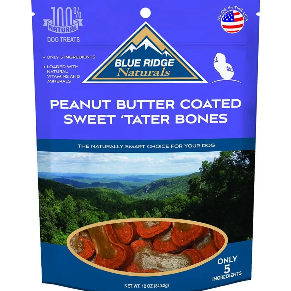 Blue Ridge Naturals Peanut Butter Coated Sweet 'Tater Bones Dog Treats