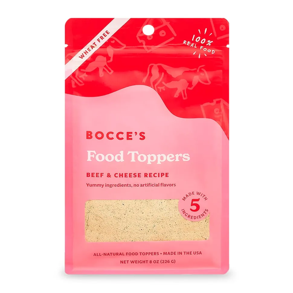 Bocce's Bakery Made in USA Wheat-Free Beef and Cheese Dog Food Topper and Mixer - 8 Oz