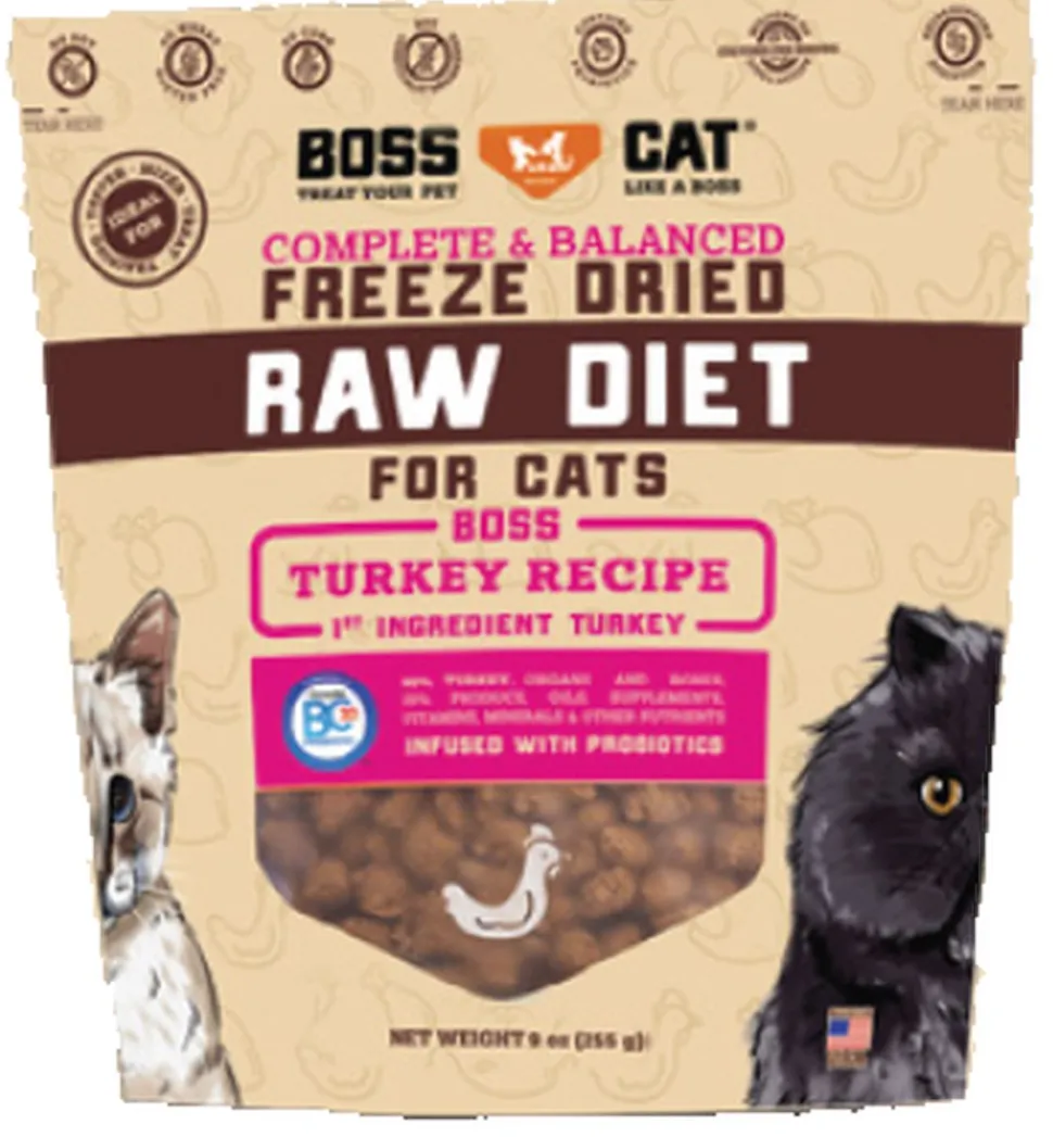 Boss Dog Diet Freeze-Dried Cat Turkey Nuggs Freeze-Dried Cat Food - 9 oz Bag