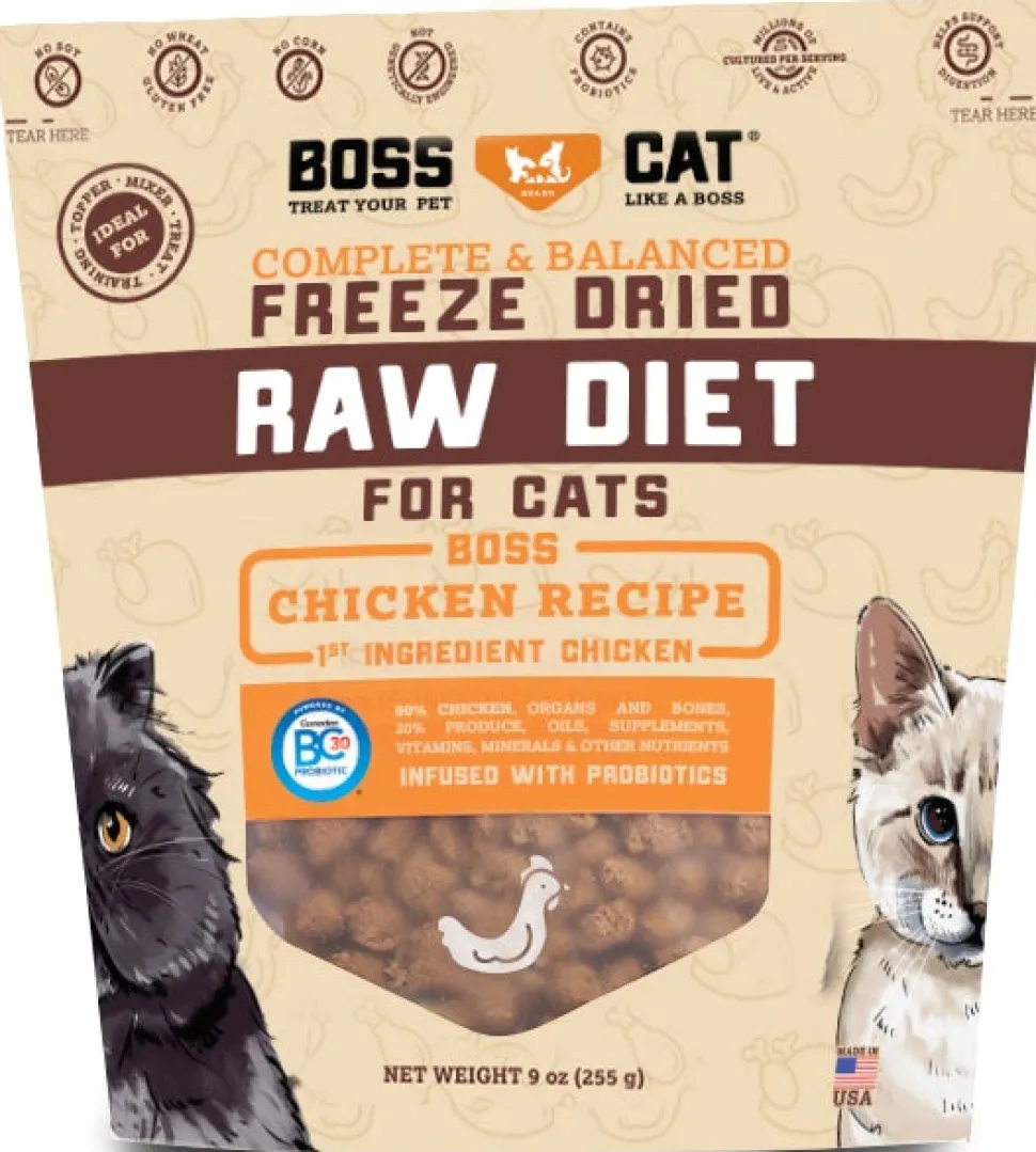 Boss Dog Diet Freeze-Dried Cat Chicken Nuggs Freeze-Dried Cat Food - 9 oz Bag
