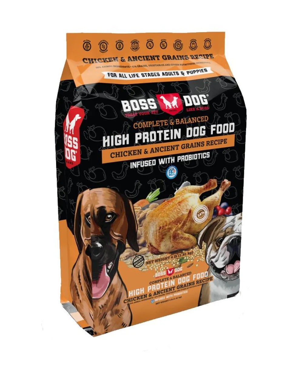 Boss Dog High-Protein Complete Diet Chicken and Ancient Grain Recipe Dry Dog Food - 4 lb