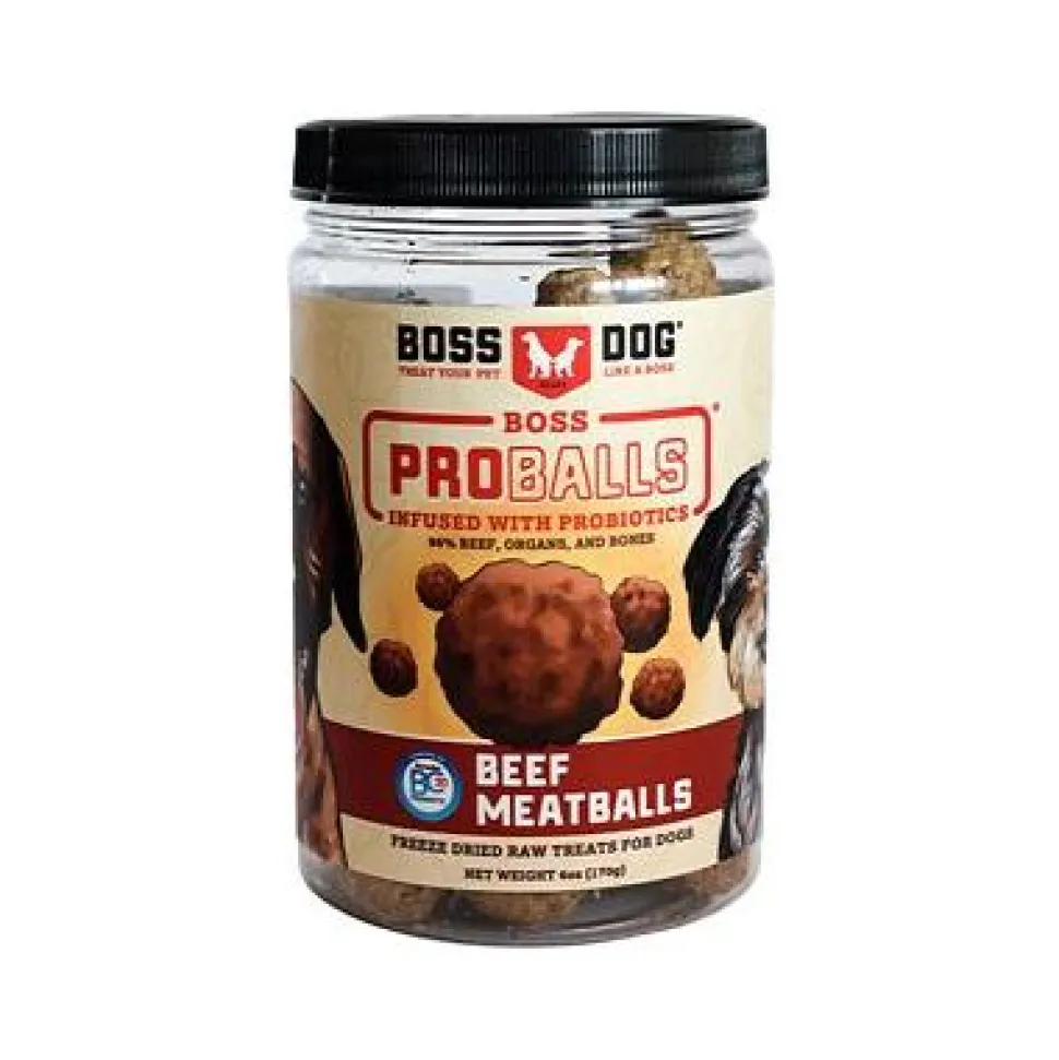 Boss Dog Proball Meatballs Freeze-Dried Meatballs Beef Dog Treats - 6 oz Jar