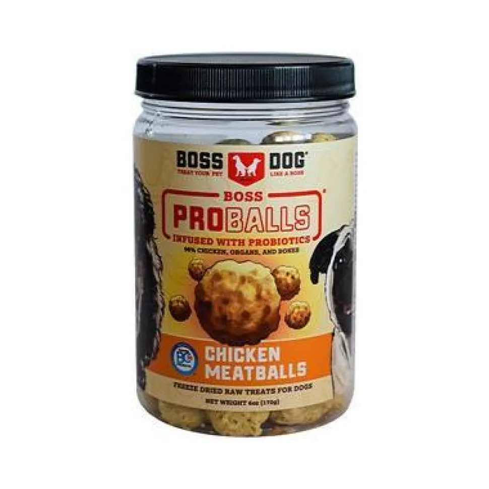 Boss Dog Proball Meatballs Freeze-Dried Meatballs Chicken Dog Treats - 6 oz Jar