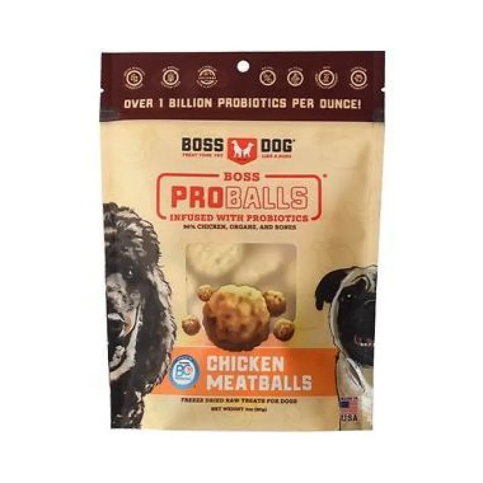 Boss Dog Proball Meatballs Freeze-Dried Meatballs Chicken Dog Treats - 3 oz Pouch