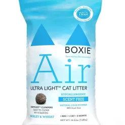 Boxiecat Air Lightweight Scent-Free Dust-Free Hypoallergenic and Odor Control Clumping Plant Based Cat Kitty Litter - 16.5 Lbs