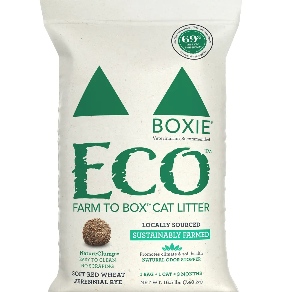 Boxiecat Eco Farm to Box Sustainably Farmed and Sourced Dust-Free Scent-Free Plant Based Kitty Cat Litter - 16.5 Lbs