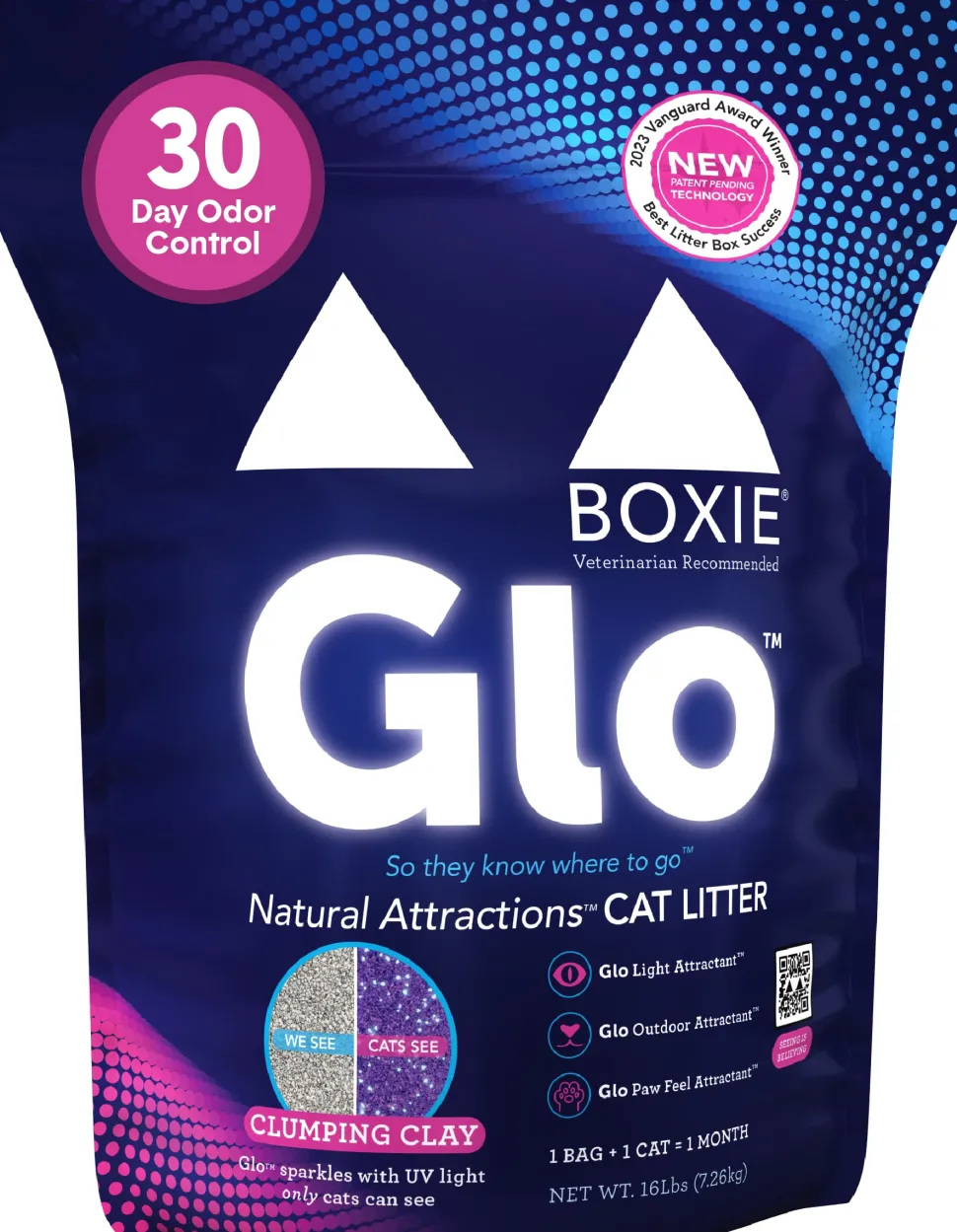 Boxiecat Glo Natural Attractions Dust-Free Odor Control Clumping Clay Kitty Cat Litter