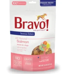 BRAVO! Bonus Bites Freeze-Dried Salmon Crunchy Dog Treats - 2 Oz