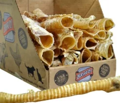 BRAVO! Dry Roasted Beef Trachea Natural Dog Chews - 12 Inch - 20 Pack