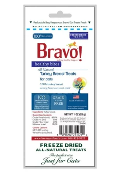 Bravo! Healthy Bites Grain Free Turkey Breast Freeze-Dried Cat Treats