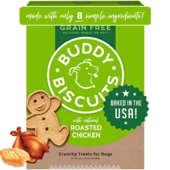 Buddy Biscuits Grain-Free Rotisserie Chicken Baked Dog Treats - 14 oz Bag