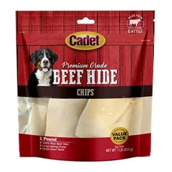Cadet Premium Grade Rawhide Chips Natural Dog Chews - Natural - 1 Lb