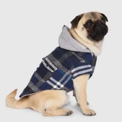 Canada Pooch Shacket Plaid Dog Coat with Hood