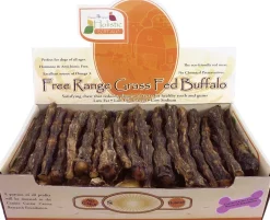 Canine Caviar Free-Range Fed California Roll Buffalo Tail Natural Dog Chews - 6 Inch - 50 Count
