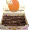 Canine Caviar Free-Range Fed Buffalo Jerky Flat Natural Dog Jerky Treats - 12 Inch - 30 Count