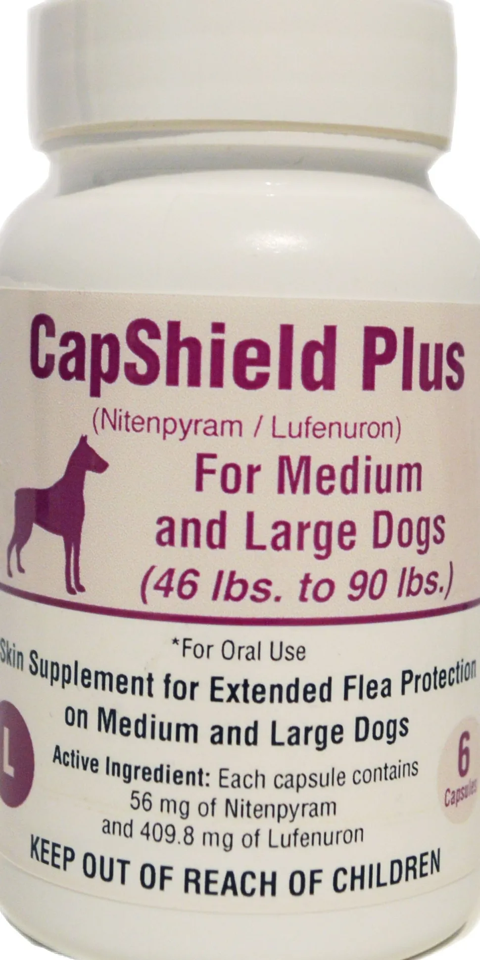 Capshield Plus Flea and Tick Protection Tablets for Dogs - 46 - 90 Lbs - 6 Count