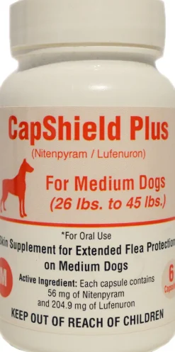 Capshield Plus Flea and Tick Protection Tablets for Dogs - 26 - 45 Lbs - 6 Count