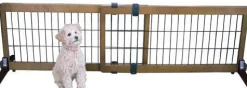 Carlson Pet Freestanding Pet Gate - Brown - Large - L: 70" X W: 2" X H: 28"