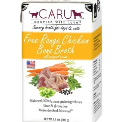 Caru Free Range Chicken Bone Broth Canned Cat and Dog Food - 17.6 oz - Case of 6