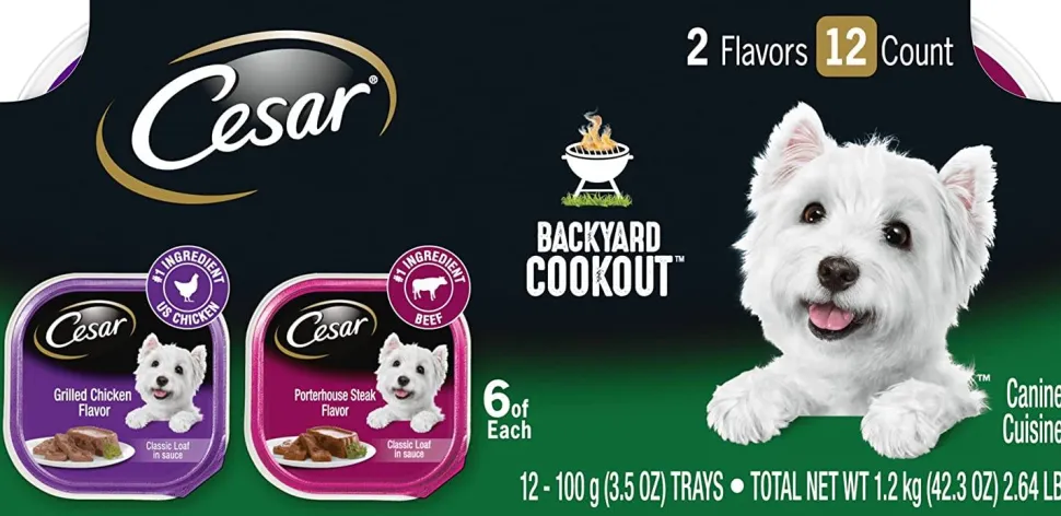 Cesar Canine Cuisine Backyard Cookout Multi-Pack Wet Dog Food - 3.5 oz - Case of 24