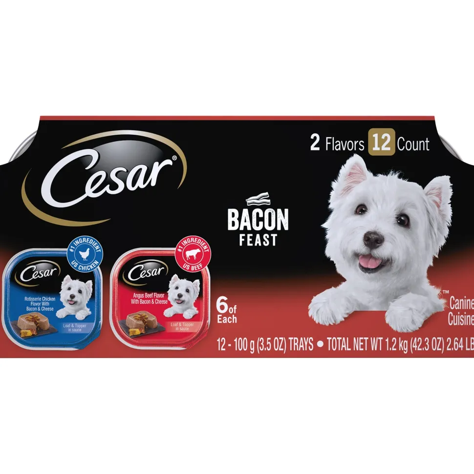 Cesar Canine Cuisine Bacon Lovers Multi-Pack Wet Dog Food - 3.5 oz - Case of 24