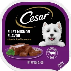 Cesar Canine Cuisine Filet Mignon Flavor in Sauce Wet Dog Food - 3.5 oz - Case of 24
