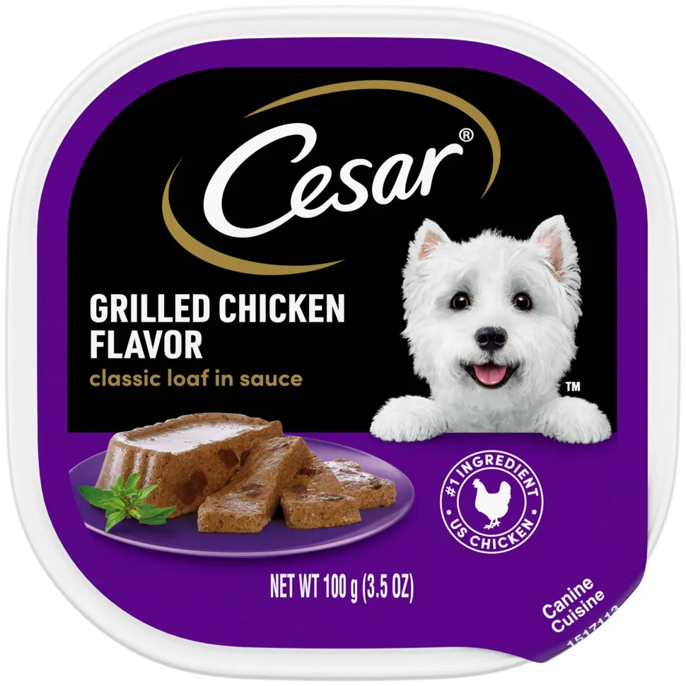 Cesar Canine Cuisine Grilled Chicken Flavor in Sauce Wet Dog Food - 3.5 oz - Case of 24